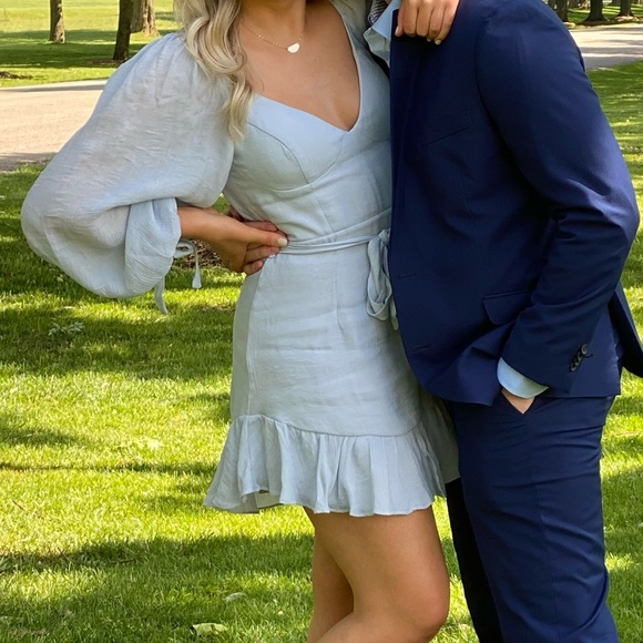 SAINTS+SECRETS MACEY DRESS STEEL BLUE - Picture 5 of 12